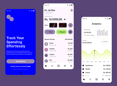 "Track & Save: Minimalist Personal Finance App Design" UI/UX and moneygoals. branding redesigned ui ux