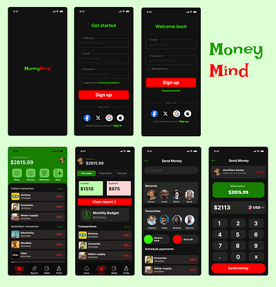 Moneymind banking app UI by Klymax figma mobile ui ui uiux