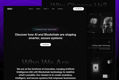 AI & Blockchain Innovation Landing Page ai artificialintellegent branding design figma graphic design illustration landingpage modern ui webdesign website