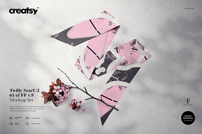 Twilly Silk Scarf Mockup (61FFv.9) creatsy custom customizable design mock mock up mockup mockups print printable printed printing scarf mockup silk scarf mockup template twilly silk scarf mockup up