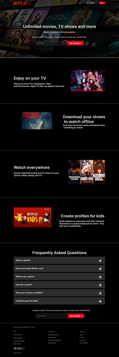 Redesign of Netflix Landing page figma landing page miro netflix redesign ui ux