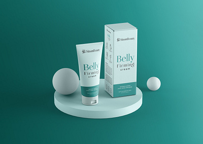 Amazon Product Packaging Design-Belly Firming Cream amazon beauty botanical box branding branding designer cosmetic cream design glowingskin graphic design handmade label label design organic packaging product packaging product packaging design tube women