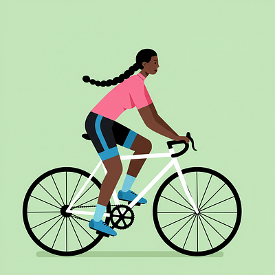 flat illustration woman cycling branding design graphic design illustration ui ux vector