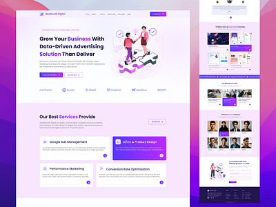 Full Project Agency Web Template Design branding figma hero section landing page mobile app ui user experience ux website design