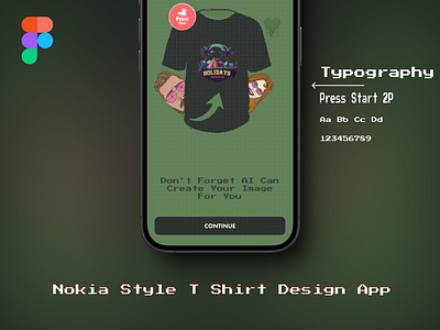 T Shirt App apparel customization bold design clothing store app custom apparel custom t shirt store e commerce app fashion app graphic tee app interactive design minimal ui mobile app design modern meets retro nokia design nostalgic design retro aesthetics retro style t shirt design app ui design ux design vintage vibes