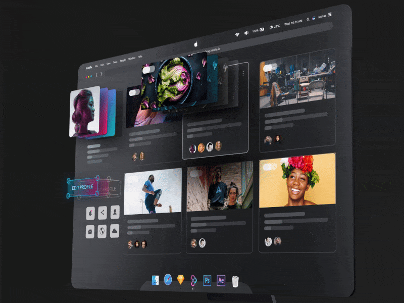 Experimental IMac X - Animated 3d animation motion graphics ui