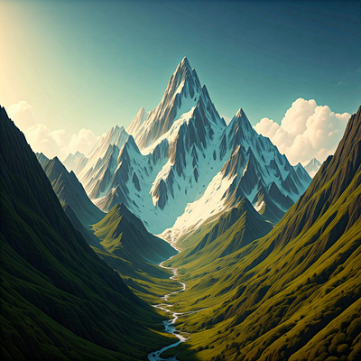 mountains illustration 3d