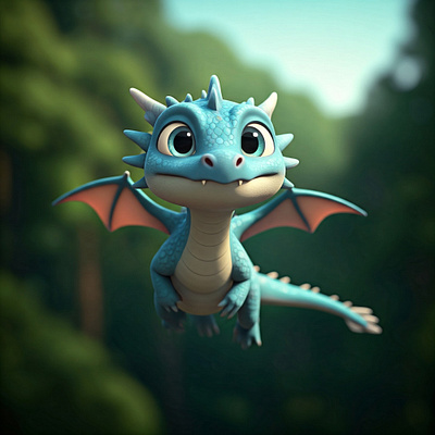 3d illustration baby dragon 3d animation