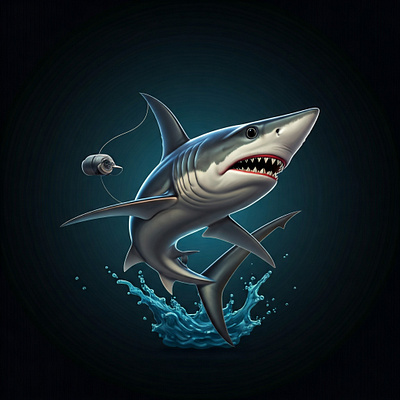 shark 3d illustration animation