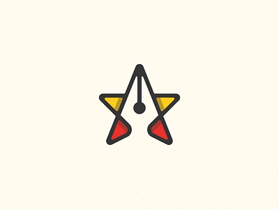 Star + Pen books icon logo logo design minimal pen star