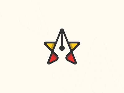 Star + Pen books icon logo logo design minimal pen star