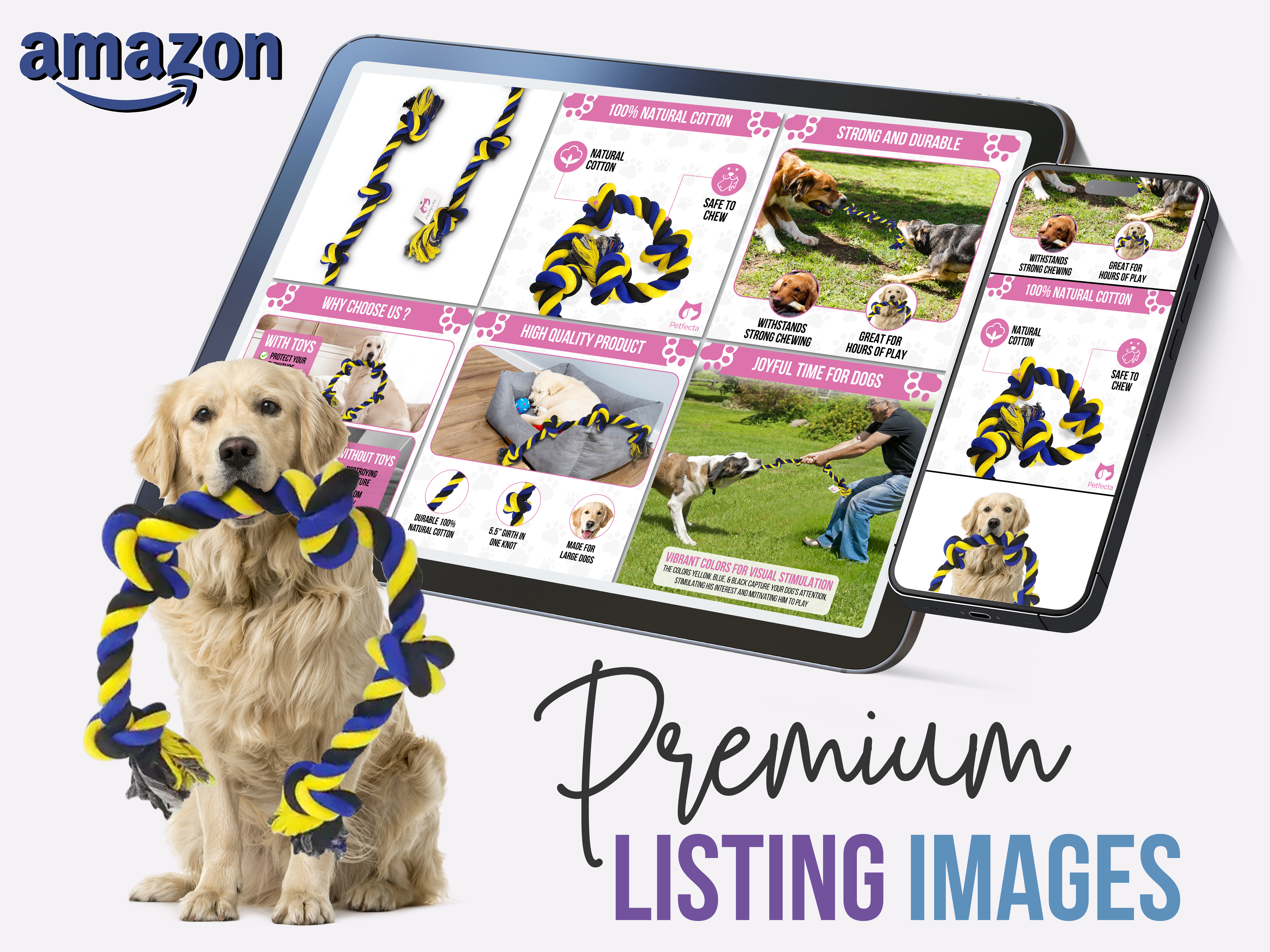 Dog Rope Toys Listing Images amazon images amazon infographics amazon listing bol listing graphic design image editing listing images shopify listing