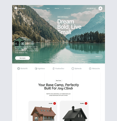 UnCabin Architecture branding design figma framer illustration ui uiux ux web design webflow