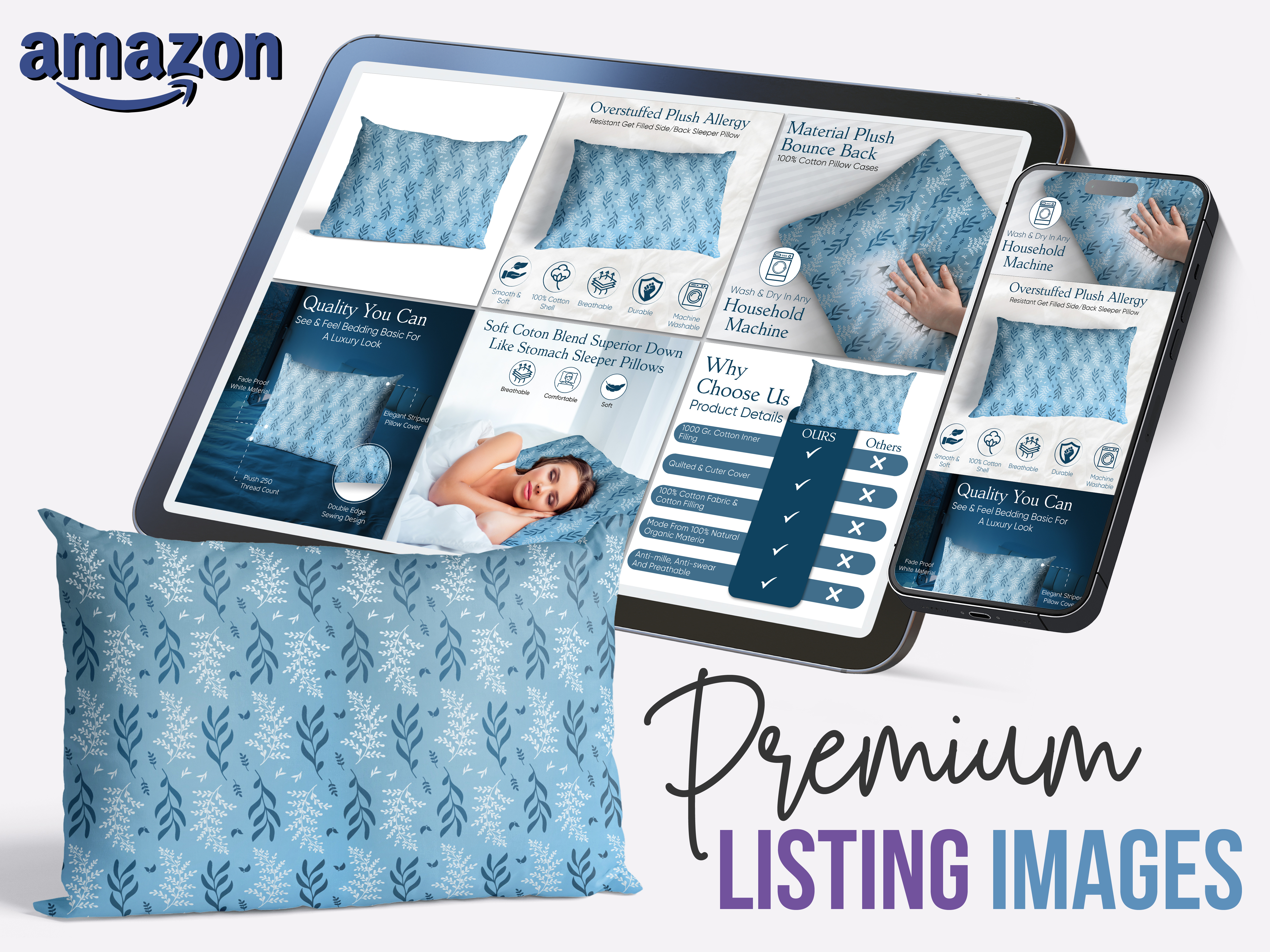 Stylish Pillow Listing Images amazon images amazon infographic bol listing graphic design images design images editing listing images shopify listing