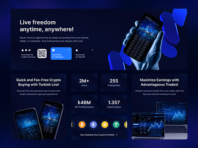 Crypto Trading Platform | UI Bento Grid banking binance blockchain crypto crypto swap cryptocurrency cryptocurrency website defi defi landing defi website financial fintech ico landing saas token trading ui ux web design web3