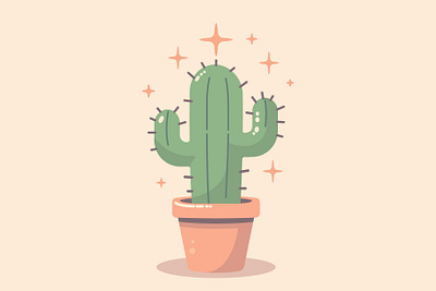 Cactus cactus home illustration indoor plant pot vector