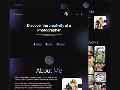 Photographer's Portfolio concept app design graphic design illustration landingpage logo portfolio ui userinterface ux vector web website