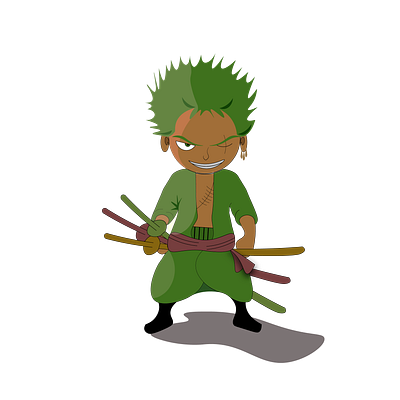 roronoa zoro animation branding design graphic design illustration logo minimal vector