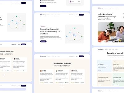 TaskHive Project Management SAAS Landing Page Design animation design interface product service startup ui ux web website