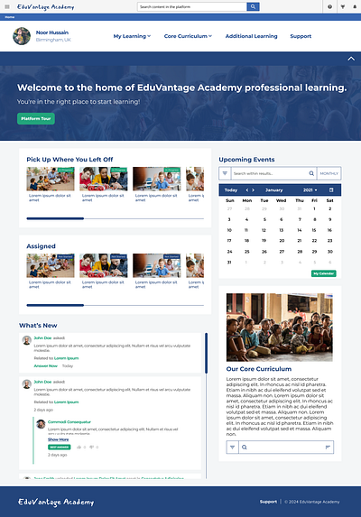 Docebo LMS Home Page Mockups - EduVantage Academy css docebo docebo designs docebo homepage design docebo mockups docebo platform docebo workarounds html html css innovative platform ui ux