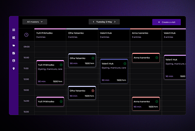 Admin panel. Dark theme ui