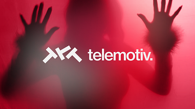 telemotiv - Logo Design cinematic film futuristic graphic design identity logo minimal modern red visual