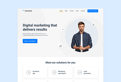 Landing page. Redesign. Case study animation ui