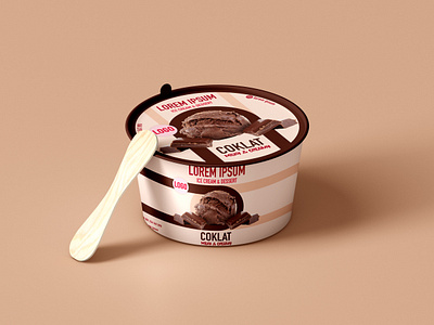 Chocolate Ice Cream Cup brand chocolate cup graphic design ice cream minimalist typography