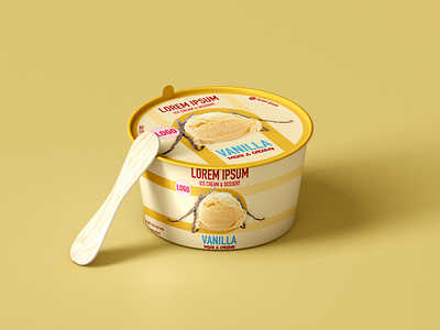 Vanilla Ice Cream Cup brand cup graphic design ice cream minimalist typography vanilla