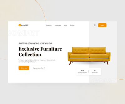 Furniture Landing Page design e commerce e commerce app e commerce landing page e commerce website furniture landing page google slide graphic design landing page pitch deck service app ui uiux website website design