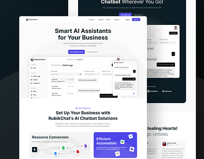 RubikChat Website Design ai aichatbot artificial intelligence chatbot design figma ui ui design uiux user interface website design websitedesign