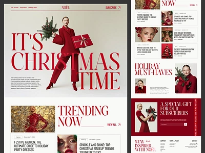 Fashion Christmas Website Design beauty christmas clothing ecommerce elegant fashion fashion website festive landing page luxury magazine new year online shop online store premium red shopping typography web design website