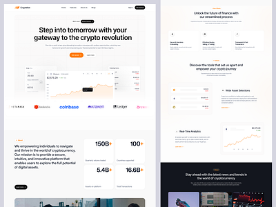 Cryptalize : Website Crypto Landing Page b2c blockchain crypto currency crypto landing page eth ethereum finance forex illustration landing page money platform product design saas landing page startup trading uiux web app web landing page crypto web3