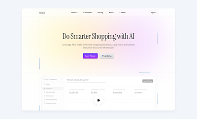 AI Hero Section dashboard design hero hero section saas ui ux web design website