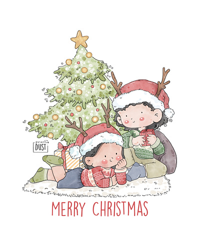 Merry Christmas aesthetic art artist childrens book illustrations christmas christmas illustrations cute cute art digital art graphics greeting cards greetings illustrations kids literature illustrations life merry christmas procreate seasonal seasonal drawings watercolour