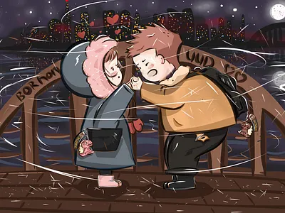 Dino couple digital art graphic design illustration