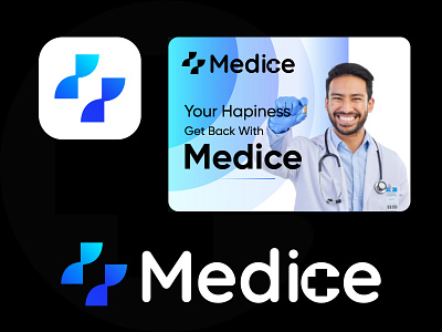 Medice Logo Design abstract app logo clinic gradient logo health logo healthcare hospital logo logo design logo designer medi medical logo medicalcross medice modern logo saas startup