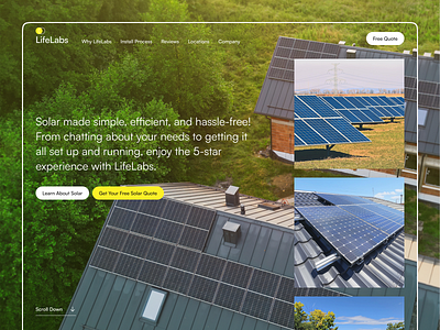 LifeLabs - Solar Panel Company Landing Page bioenergy clean clean energy company website corporate eco platform energy green energy homepage landing page modern renewable energy solar solar panel company solar panel website solar panels solar power solar system solar website technology