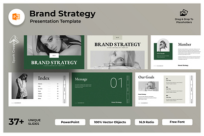 Brand Strategy Presentation Template agency brand strategy branding clean corporate creative design graphic design keynote layout minimal minimalist pitch deck powerpoint pptx presentation simple slides template