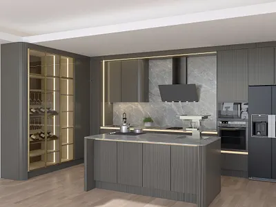 "A modern and comfortable atmosphere." 3d drawing furniture interior interior design kitchen rendering room
