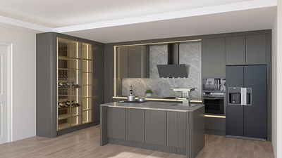 "A modern and comfortable atmosphere." 3d drawing furniture interior interior design kitchen rendering room