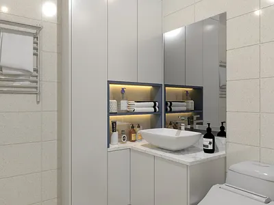 Family bathroom in apartment 3d bathroom drawing interior interior design rendering