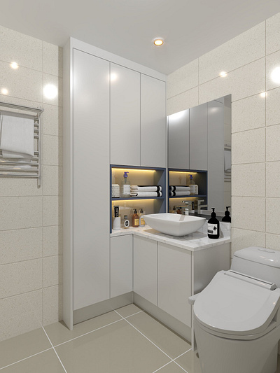 Family bathroom in apartment 3d bathroom drawing interior interior design rendering