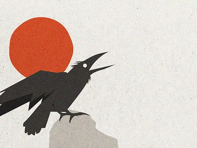 Raven after effects aftereffects animatedgif animation bird crow gif illustration motion graphics raven rock shout sun sunset vector