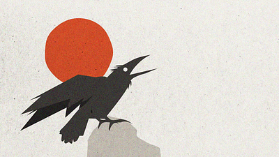 Raven after effects aftereffects animatedgif animation bird crow gif illustration motion graphics raven rock shout sun sunset vector