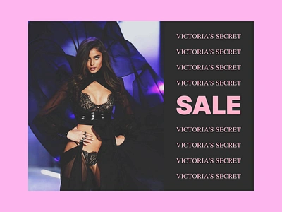 Victoria's Secret Hero Banner art direction black concept design digital design e commerce exploration figma interface marketing photography pink typography ui ux web design webdesign