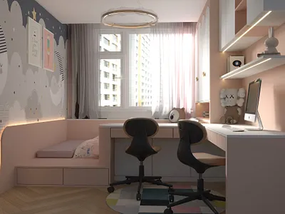 Complete furniture 3d rendering childrens room drawing ideas interior interior design kitchen make up room sketchup