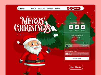 Meme coin landing page design bitcoin coin cryptocurrency degen illustration landing page meme meme coin meme coin landing page meme coin website merry chrismas pepe token trend ui website