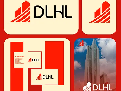LOGO NAME DLHL 3d animation bilding logo branding con construction logo graphic design logo logo design motion graphics new logo