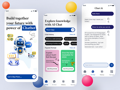 Chatbot App ai app branding chat gtp chatbot app design germin ai graphic design illustration logo mobile app ui ui designer ui ux designer website design